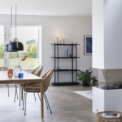 Etagère moderne 4 étages en bois MORNA - Design industriel