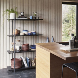 Etagère moderne 4 étages en bois MORNA - Design industriel