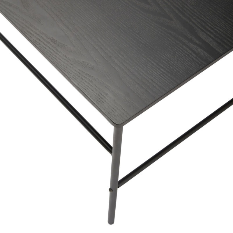 Table basse moderne en bois et métal noir NORMY - Moderne Minimalisme