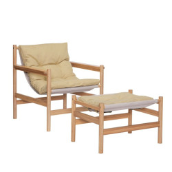 Fauteuil avec repose pieds en bois moderne HERIAN : Intérieur Design