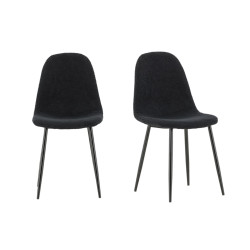 Lot de 2 chaises en tissu bouclé gris ROLAP : Salle à manger Design