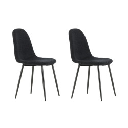 Lot de 2 chaises en tissu bouclé gris ROLAP : Salle à manger Design