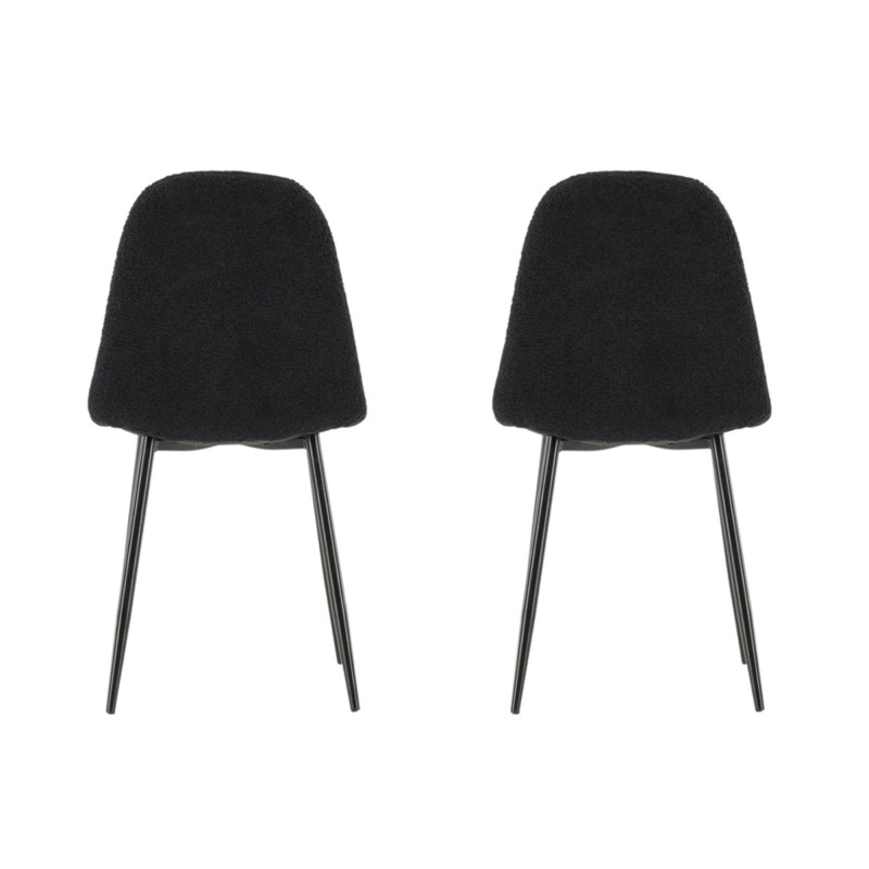 Lot de 2 chaises en tissu bouclé gris ROLAP : Salle à manger Design