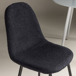 Lot de 2 chaises en tissu bouclé gris ROLAP : Salle à manger Design