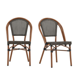 Lot de 2 chaises de jardin style café DARLAM - Extérieur chic parisien