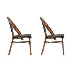 Lot de 2 chaises de jardin style café DARLAM - Extérieur chic parisien