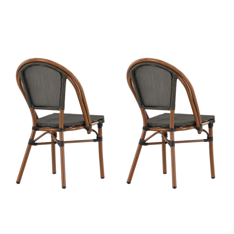 Lot de 2 chaises de jardin style café DARLAM - Extérieur chic parisien