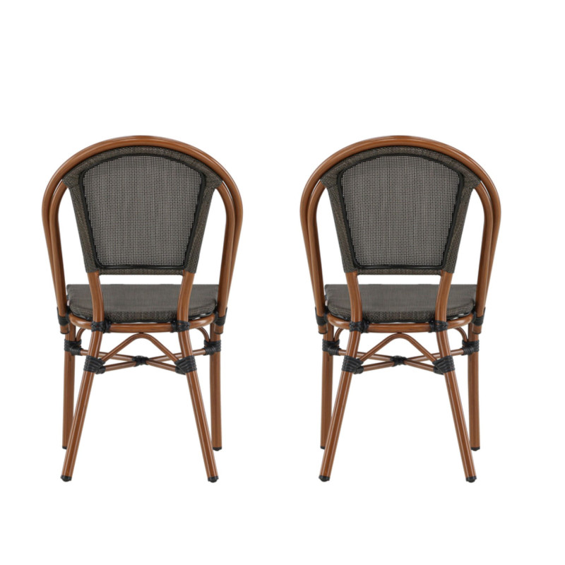 Lot de 2 chaises de jardin style café DARLAM - Extérieur chic parisien