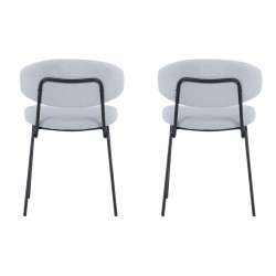 Lot de 2 chaises en tissu gris style moderne KAZ