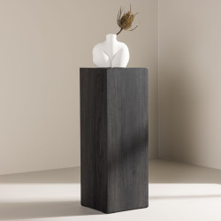 Table d'appoint haute cube en bois noir VICKY