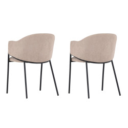 Lot de 2 chaises en tissu beige moderne ELYNA