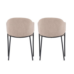 Lot de 2 chaises en tissu beige moderne ELYNA