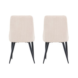 Lot de 2 chaises en velours côtelés beige design OLEO