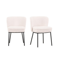 Lot de 2 chaises en tissu bouclé design ANYO