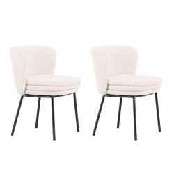 Lot de 2 chaises en tissu bouclé design ANYO