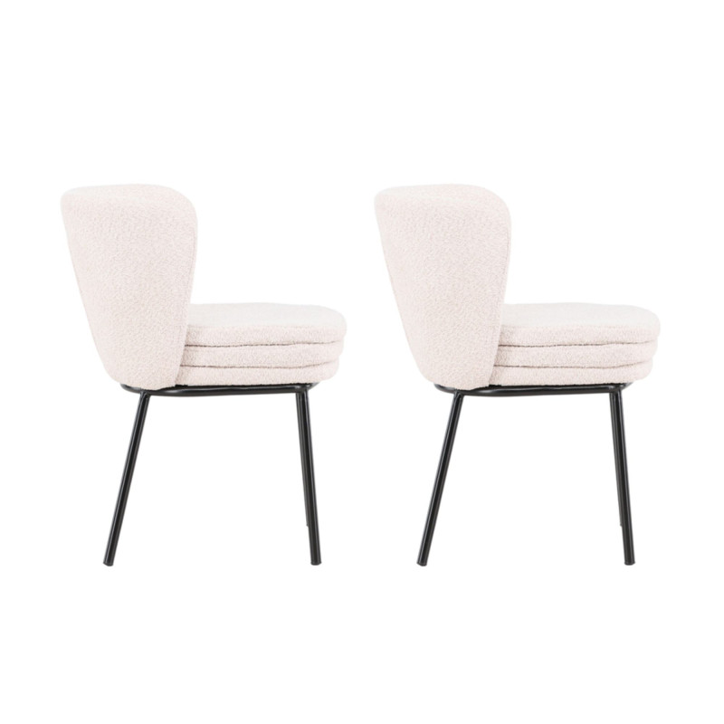 Lot de 2 chaises en tissu bouclé design ANYO