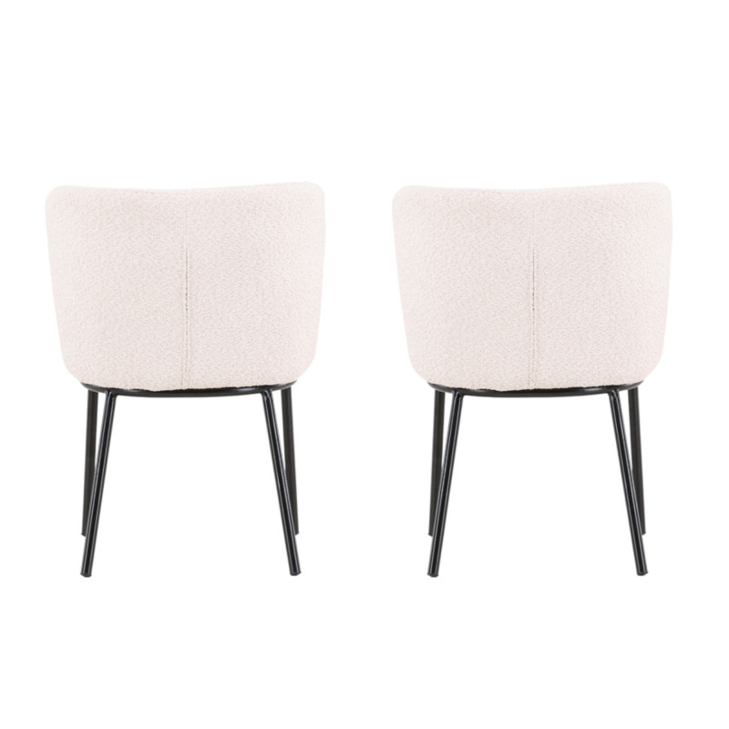 Lot de 2 chaises en tissu bouclé design ANYO