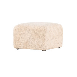 Pouf en tissu bouclé beige FRANY