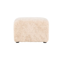 Pouf en tissu bouclé beige FRANY