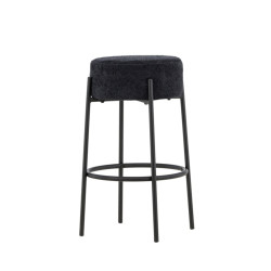 Tabouret de bar en tissu bouclé gris TUCO