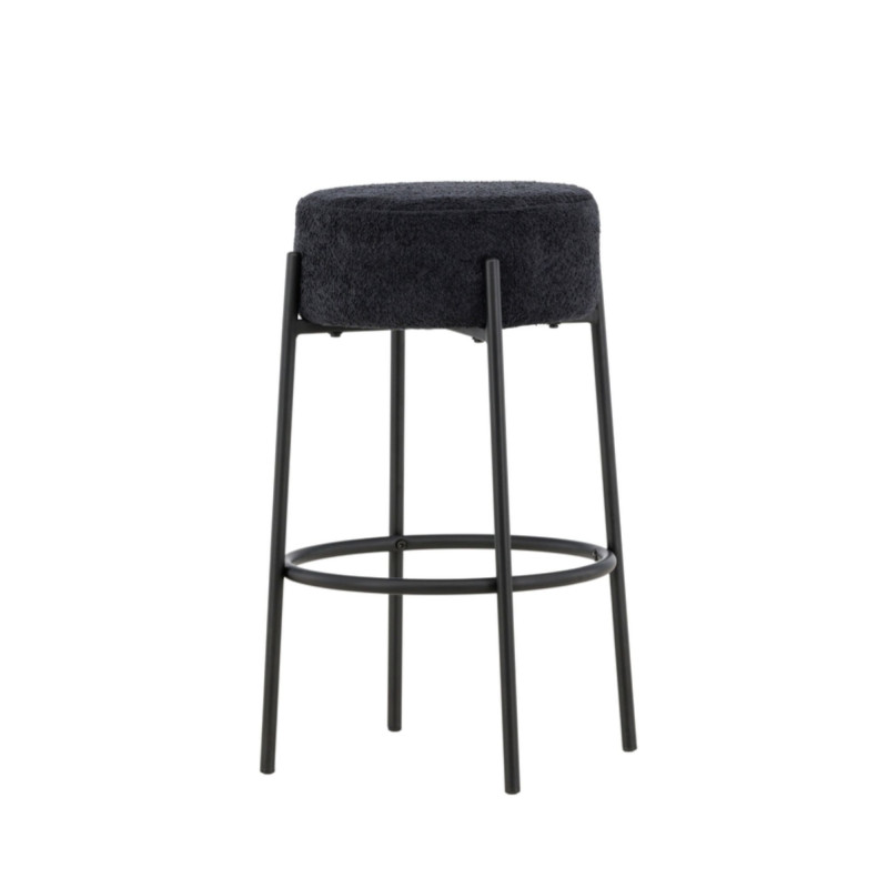 Tabouret de bar en tissu bouclé gris TUCO