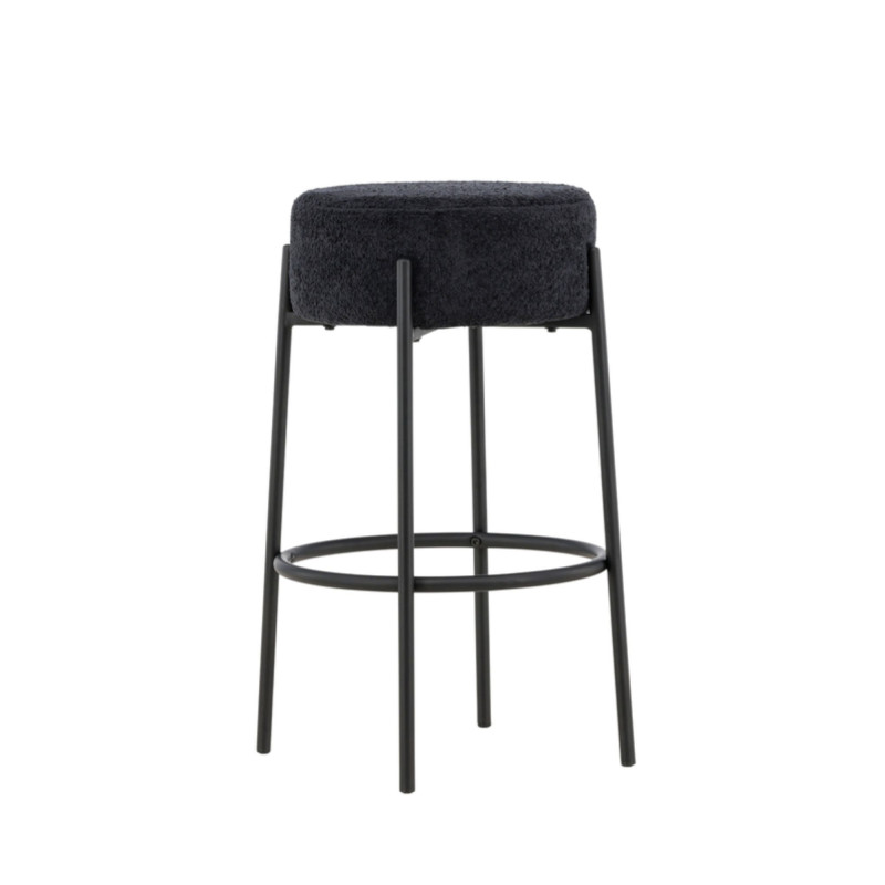 Tabouret de bar en tissu bouclé gris TUCO