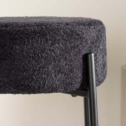 Tabouret de bar en tissu bouclé gris TUCO