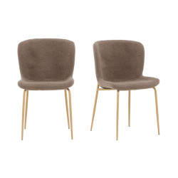 Lot de 2 chaises en tissu bouclé MODEO