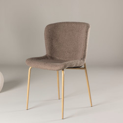 Lot de 2 chaises en tissu bouclé MODEO