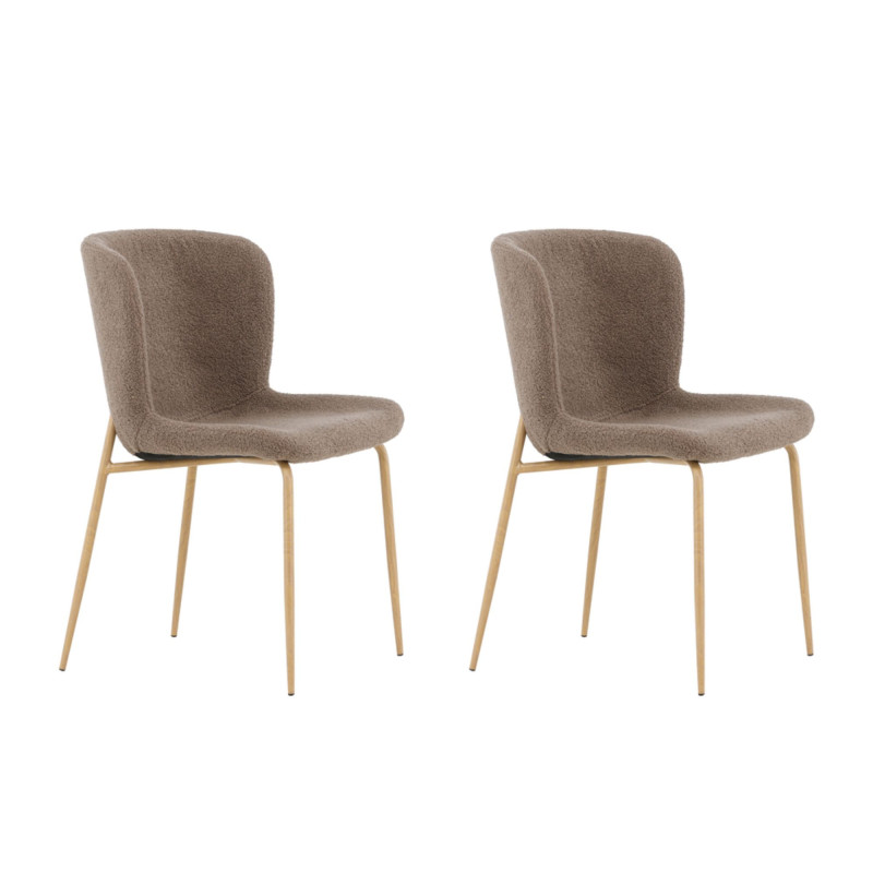 Lot de 2 chaises en tissu bouclé MODEO