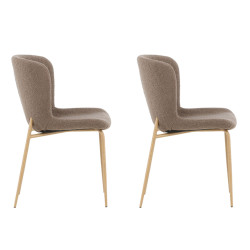 Lot de 2 chaises en tissu bouclé MODEO