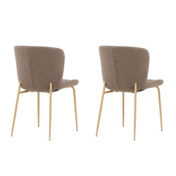 Lot de 2 chaises en tissu bouclé MODEO