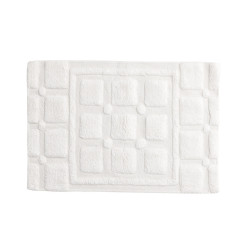 Tapis de salle de bain blanc en coton 60x90cm NESSY