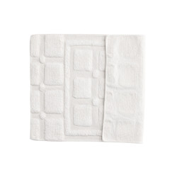 Tapis de salle de bain blanc en coton 60x90cm NESSY