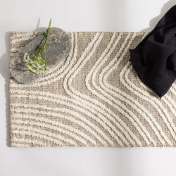 Tapis beige à lignes géométriques 50x80cm VIERA