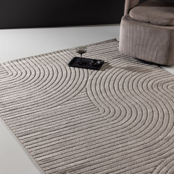 Tapis rectangulaire 160x230 cm design taupe VINYO