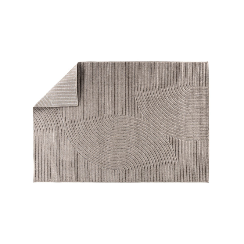 Tapis rectangulaire 160x230 cm design taupe VINYO