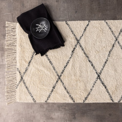 Tapis à franges blanc cassé 50x80cm SORAYA