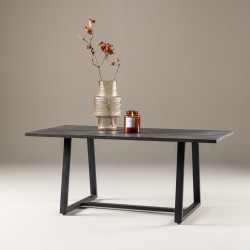 Table bassse en bois noir design PLANO