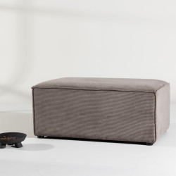 Pouf en tissu marron moderne GILYO