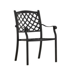 Lot de 4 chaises de jardins en métal noir OBY