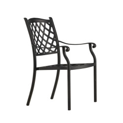 Lot de 4 chaises de jardins en métal noir OBY