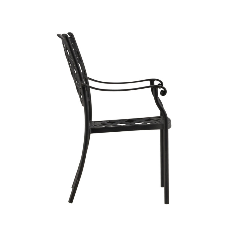 Lot de 4 chaises de jardins en métal noir OBY