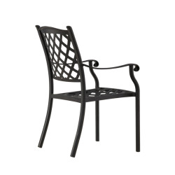 Lot de 4 chaises de jardins en métal noir OBY