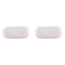 Lot de 2 poufs design en tissu beige YOUBA