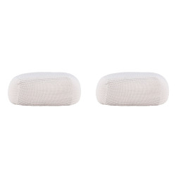 Lot de 2 poufs design en tissu beige YOUBA