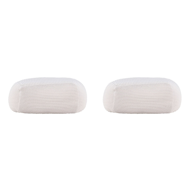 Lot de 2 poufs design en tissu beige YOUBA