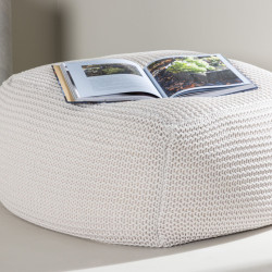 Lot de 2 poufs design en tissu beige YOUBA