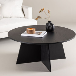 Table basse ronde design noir CUTY