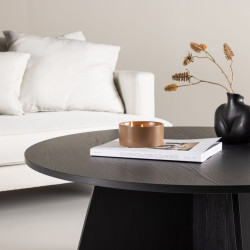 Table basse ronde design noir CUTY